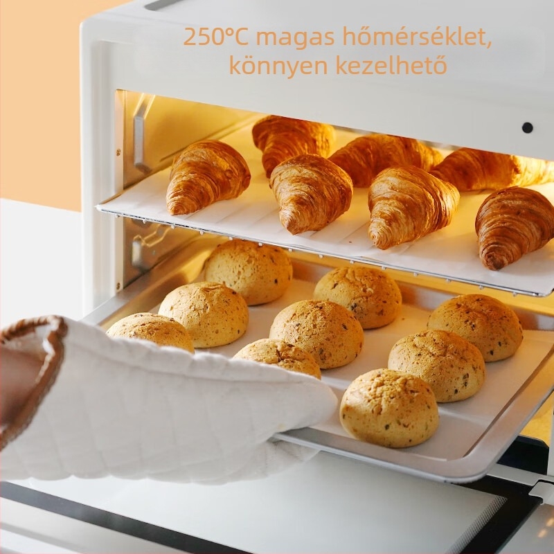 Miaojie sütőpapír szilikon bevonattal, tapadásmentes a sütőhöz, mikrohullámú sütőhöz és air fryer padhoz