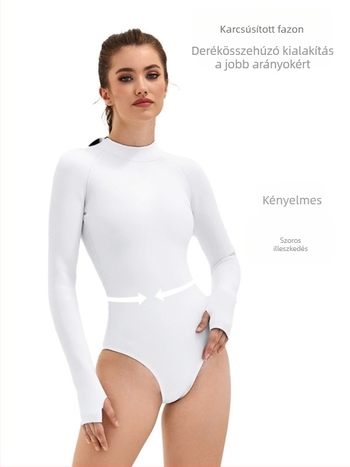 Női neopren hosszú ujjú egyrészes fürdőruha bikini-stílusban, surfhoz és úszáshoz, UV védelem