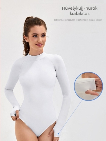 Női neopren hosszú ujjú egyrészes fürdőruha bikini-stílusban, surfhoz és úszáshoz, UV védelem