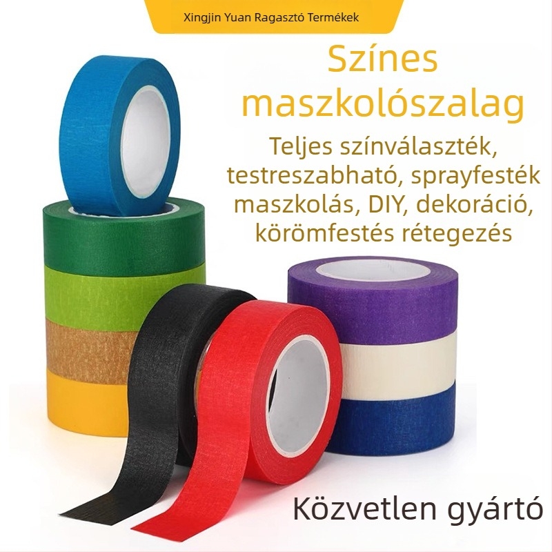 Színes maszkoló szalag krepp papírból, ultra vékony, téphető nyom nélkül, sokoldalú művészeti és DIY használatra