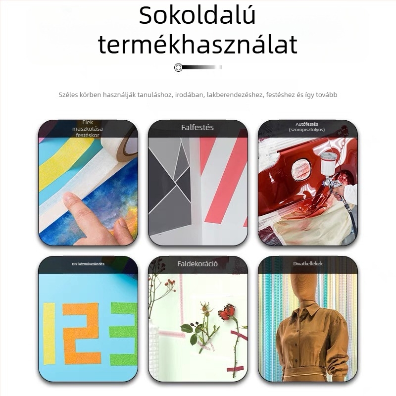 Színes maszkoló szalag krepp papírból, ultra vékony, téphető nyom nélkül, sokoldalú művészeti és DIY használatra