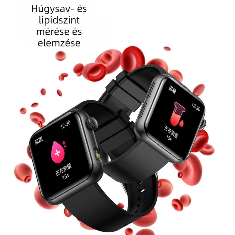 Okosóra Bluetooth-hívásokkal, hangasszisztens, szívritmus és testhőmérséklet mérés, mikro egészségügyi ellenőrzés, húgysav és lipidszint mérése TK50