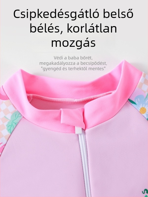 2026 Lányoknak készült két részes gyerekfürdőruha – eperes cartoon mintával, idős korosztály számára, nyári stílus