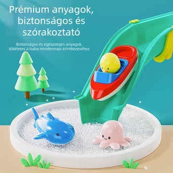 Gyerekeknek szóló homok- és vízijátékok belső és kültéri használatra, folyóparti homokozóval és vízijátékkal