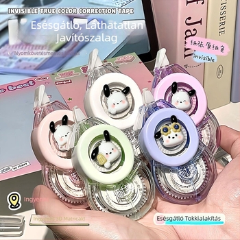 Nagy kapacitású láthatatlan korrekciós szalag készlet, sima korrekciós szalag diákok számára, DIY 3D matricás Pacha Dog