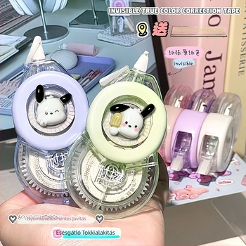 Nagy kapacitású láthatatlan korrekciós szalag készlet, sima korrekciós szalag diákok számára, DIY 3D matricás Pacha Dog