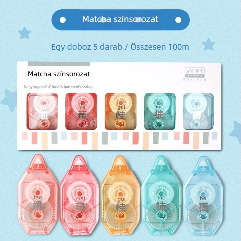 Hibajavító szalag, aranyos, nőies szív-mintával, művészi, ízléses megjelenés, nagy kapacitású, középiskolások számára