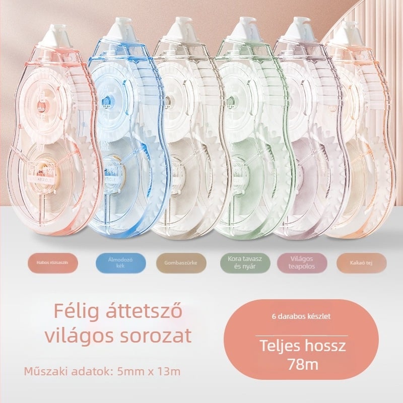 Hibajavító szalag, aranyos, nőies szív-mintával, művészi, ízléses megjelenés, nagy kapacitású, középiskolások számára