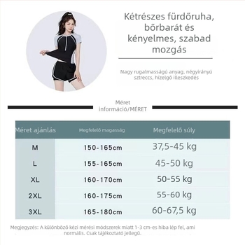 Női két részes sportos fürdőruha, 2026-os új modell, plusz méret, karcsúsító fazon, ideális úszóedzésekhez és termálfürdőkhöz
