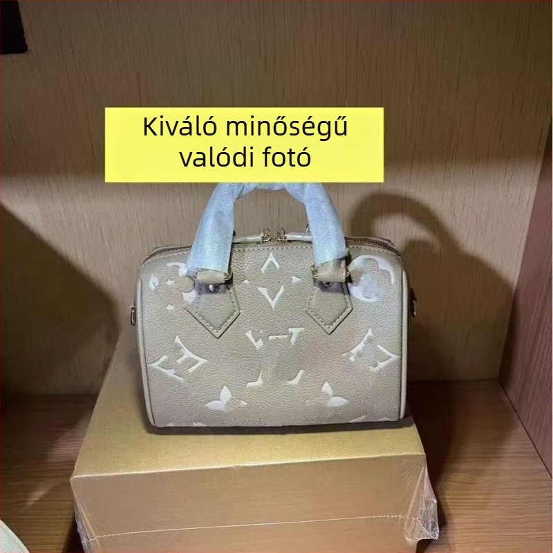 Női válltáska crossbody párnás dizájnnal, retro virágos mintával, klasszikus európai–amerikai stílus