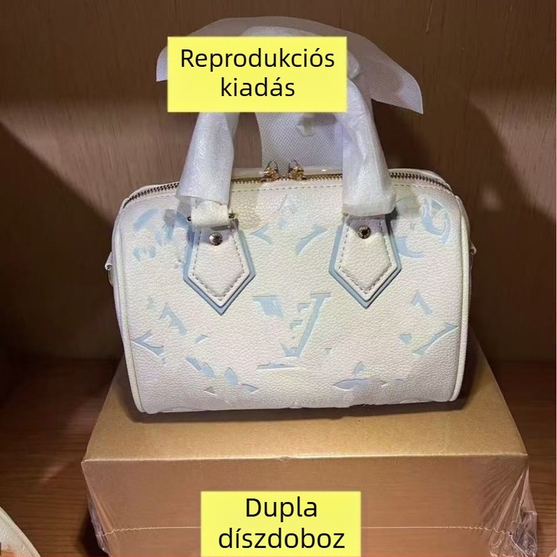 Női válltáska crossbody párnás dizájnnal, retro virágos mintával, klasszikus európai–amerikai stílus