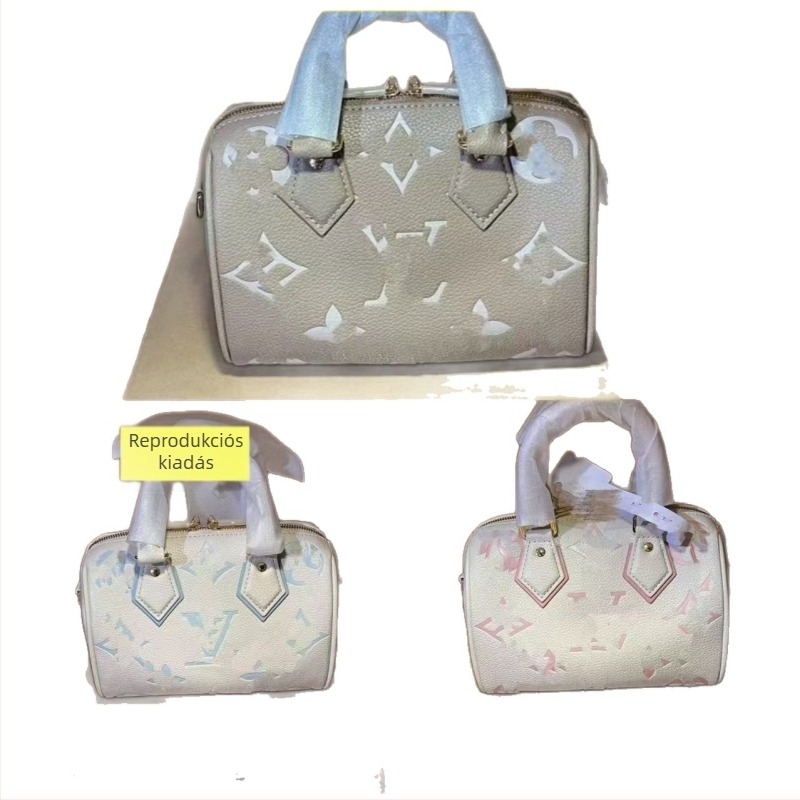 Női válltáska crossbody párnás dizájnnal, retro virágos mintával, klasszikus európai–amerikai stílus