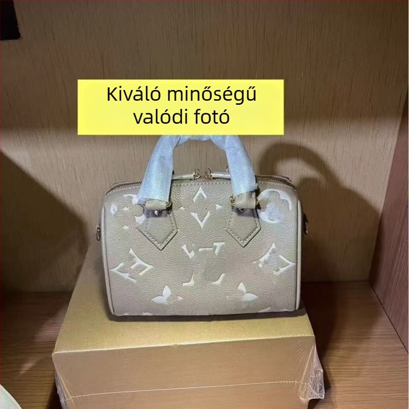 Női válltáska crossbody párnás dizájnnal, retro virágos mintával, klasszikus európai–amerikai stílus