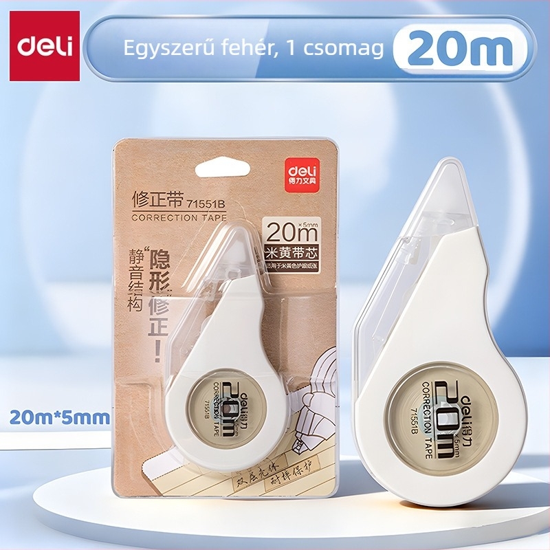 Deli 71551B zajtalan korrigáló szalag, diákoknak nagy kapacitású készlet, irodai kellékek