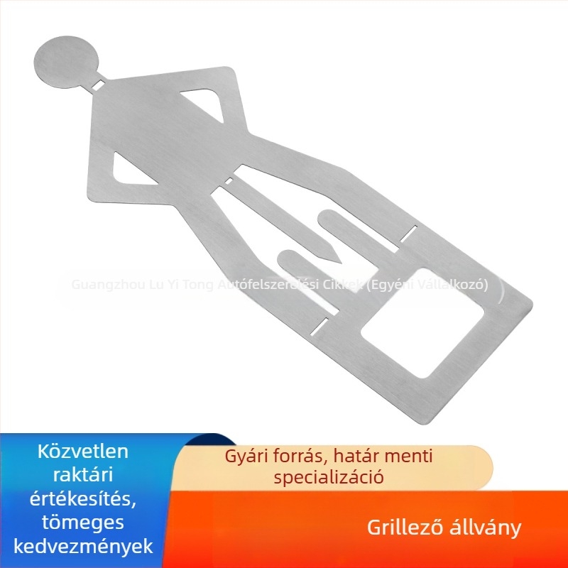 Rozsdamentes acél BBQ kolbásztartó, kültéri emberi alak formával