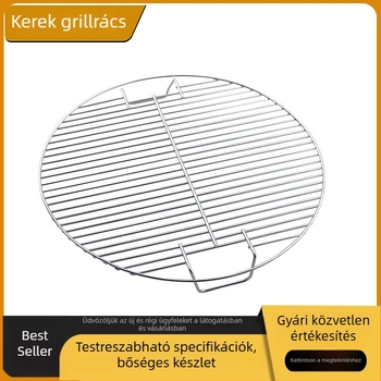 Nagy kör alakú grillsütő háló, hordozható kültéri használatra