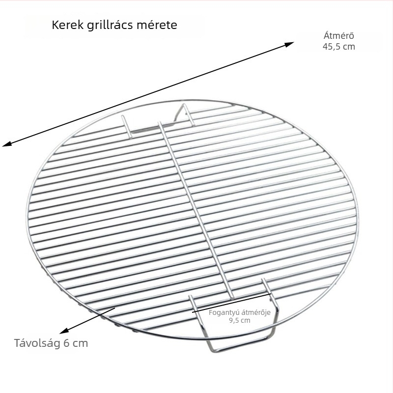 Nagy kör alakú grillsütő háló, hordozható kültéri használatra