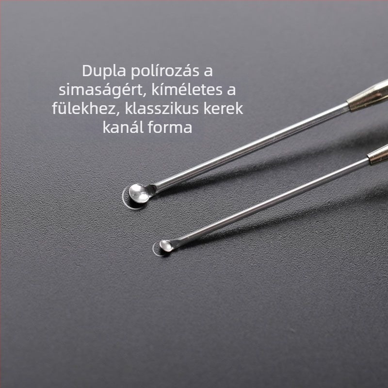 Vörös szantálfa fogantyújú fülkanál rozsdamentes acél fejjel, retro kerek formájú tál
