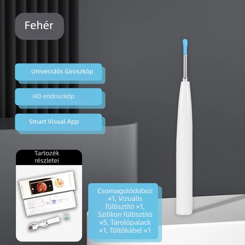 Vezeték nélküli intelligens vizuális fülkanál USB endoszkóppal fül-orr- és szájüreg számára