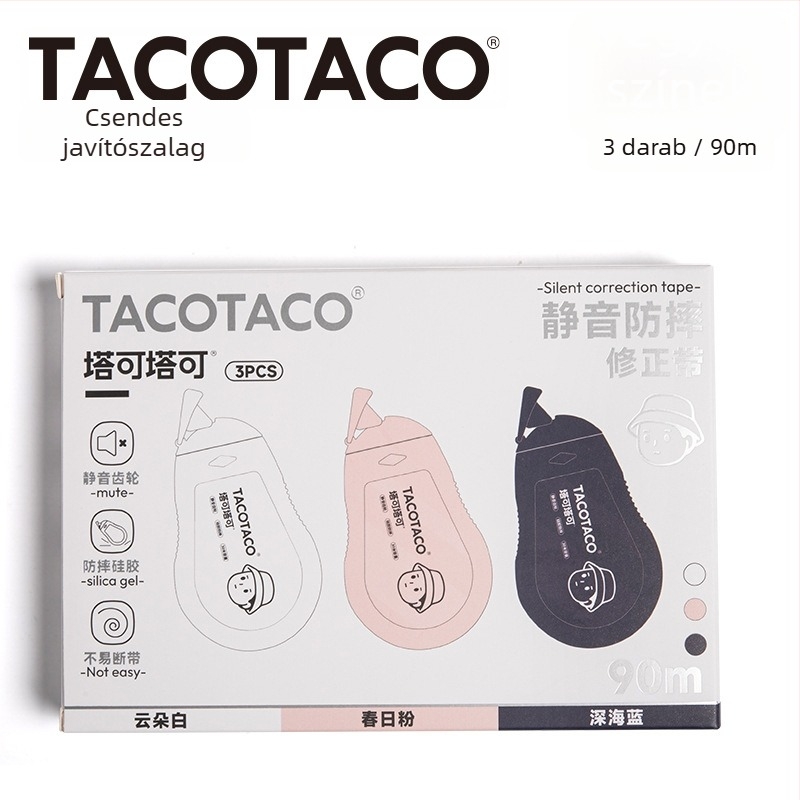 Maihe Tacotaco Csendes, Esésvédő Javító Szalag – 3 Darabos Készlet, Piros, Kék, Fekete