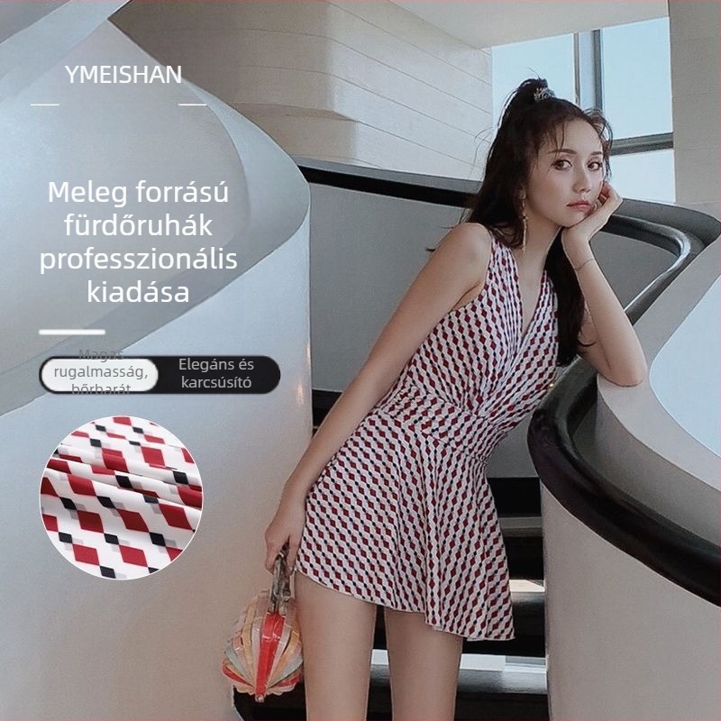 Yimeishan női egyben fürdőruha, termálfürdő kiadás, 2024 új modell, fiatalos és karcsúsító fazon, konzervatív vonal, plusz méret