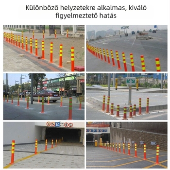 Műanyag figyelmeztető oszlop közúti biztonságra, reflexív felülettel, elválasztó és ütközésvédő oszlop, PU elasztikus oszlop
