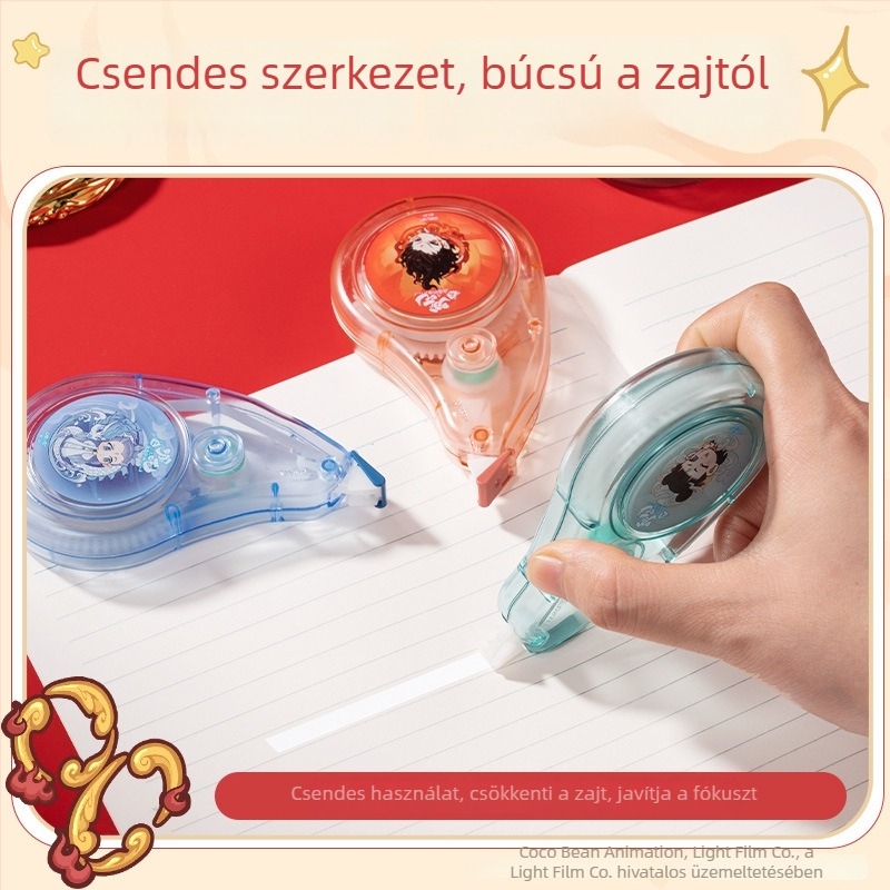 Deli Nz102 Nezha sorozat javító szalag (készlet), csendes működés, aranyos rajzfilm motívumok irodai Kellékek