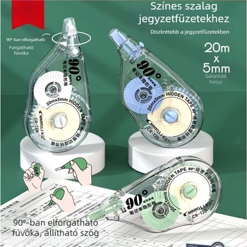 Changli 90°-os forgó helyesbítő ragasztószalag jegyzetfüzethez, láthatatlan, halk és sima, 20 m