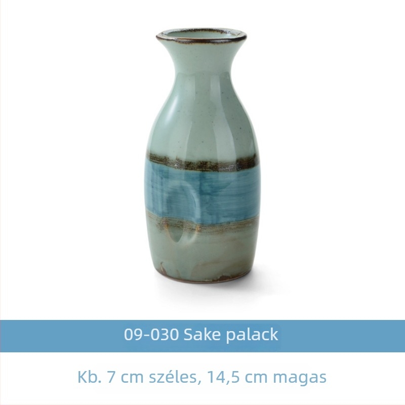 Porcelán saké készlet kanna és poharakkal, japán Izakaya stílusú, adagolóval