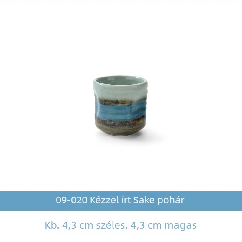 Porcelán saké készlet kanna és poharakkal, japán Izakaya stílusú, adagolóval