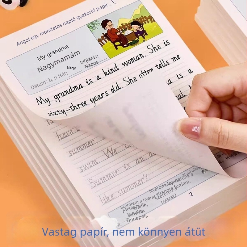 Angol írásgyakorló készlet: mondatnaplók, esszéírás, képek alapján írás, másolás és írásgyakorlat, kezdőknek mintákkal