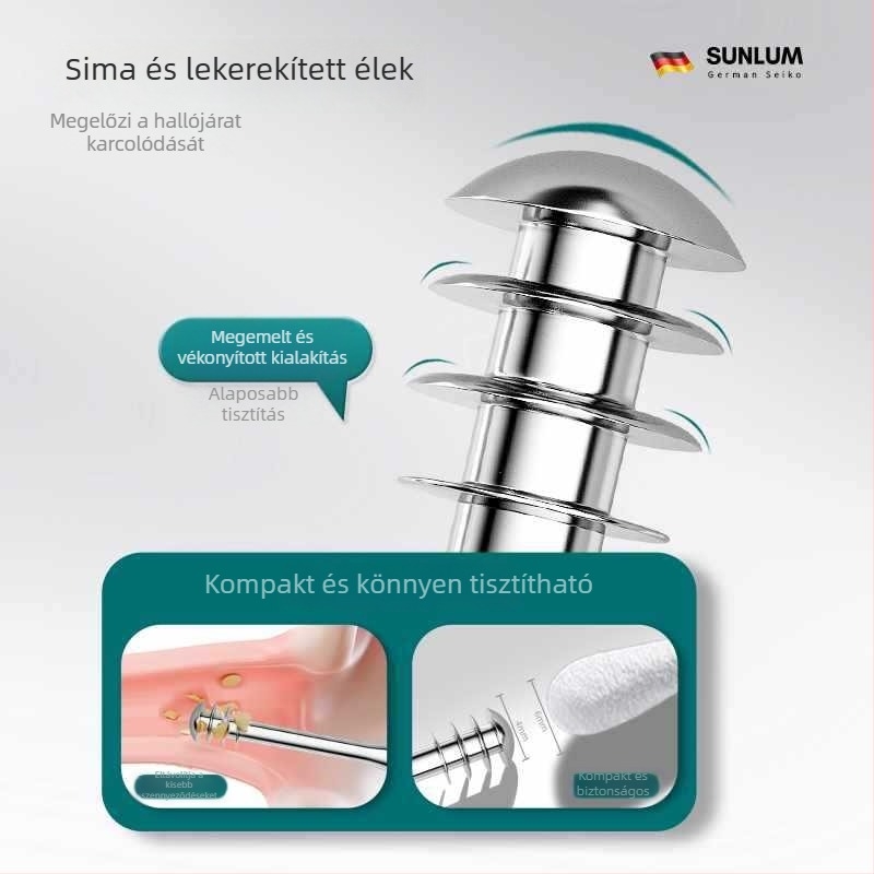Nemesacél fültisztító kanál, felnőtteknek