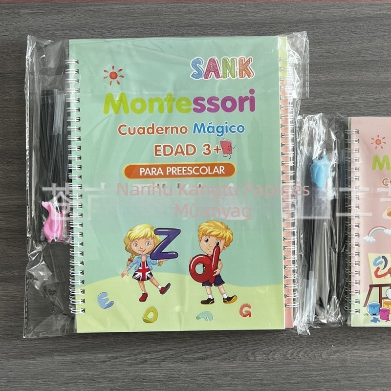 Gyerekeknek szóló spanyol írásgyakorló füzet barázdált vonalakkal - varázslatos írásgyakorlat