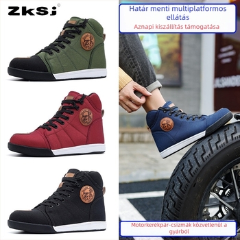 Légáteresztő motorkerékpáros cipő, csúszásmentes és ütésálló, minden évszakra