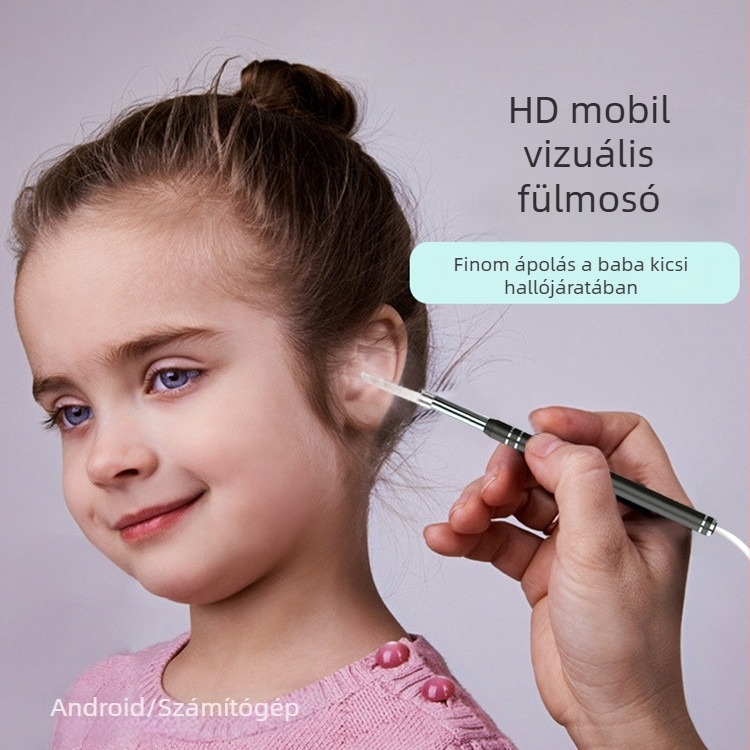 Intelligens HD vizuális fül-endoszkóp fülkanállal és nagyítással