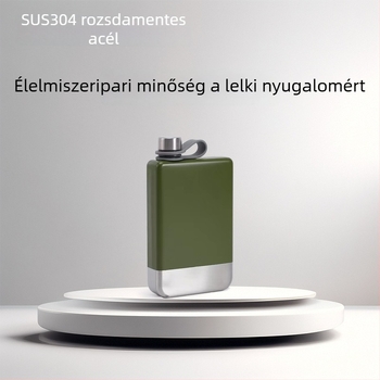 Hordozható, 304-es rozsdamentes acélból készült, szögletes borosüveg festett felülettel