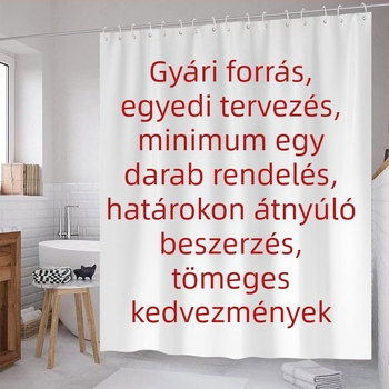 3D nyomtatott zuhanyfüggöny, vízálló poliészterből, fúrás nélküli szerelés