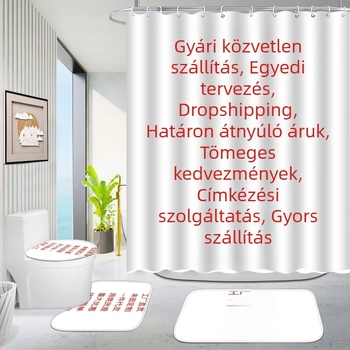 3D nyomtatott zuhanyfüggöny, vízálló poliészterből, fúrás nélküli szerelés