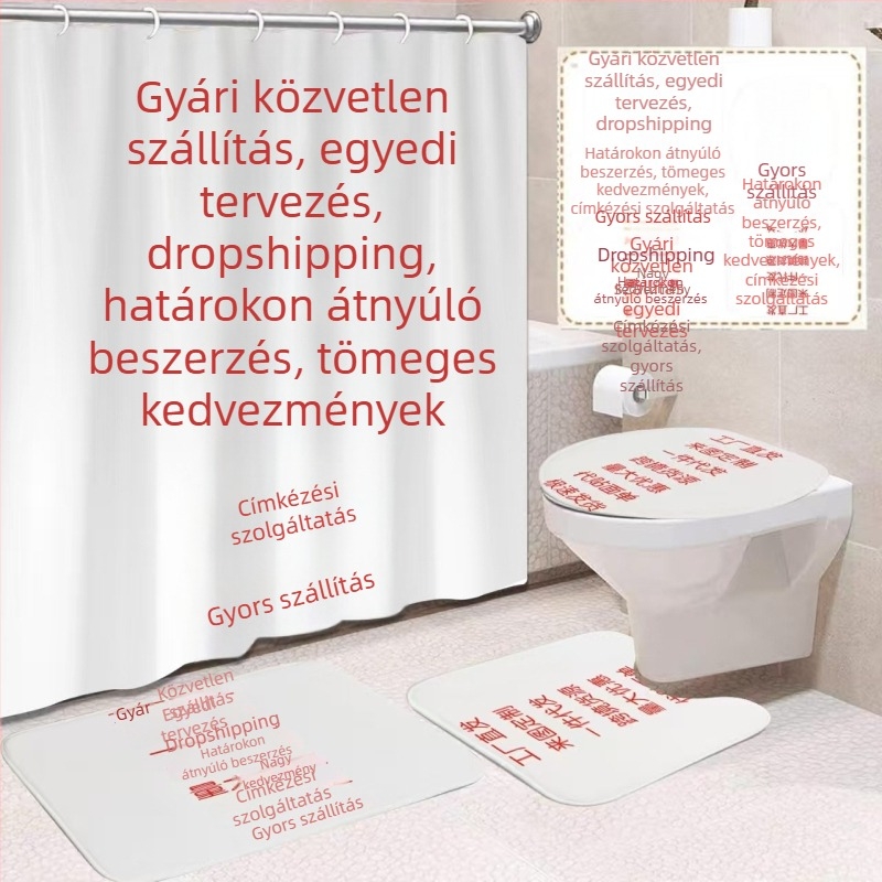 3D nyomtatott zuhanyfüggöny, vízálló poliészterből, fúrás nélküli szerelés
