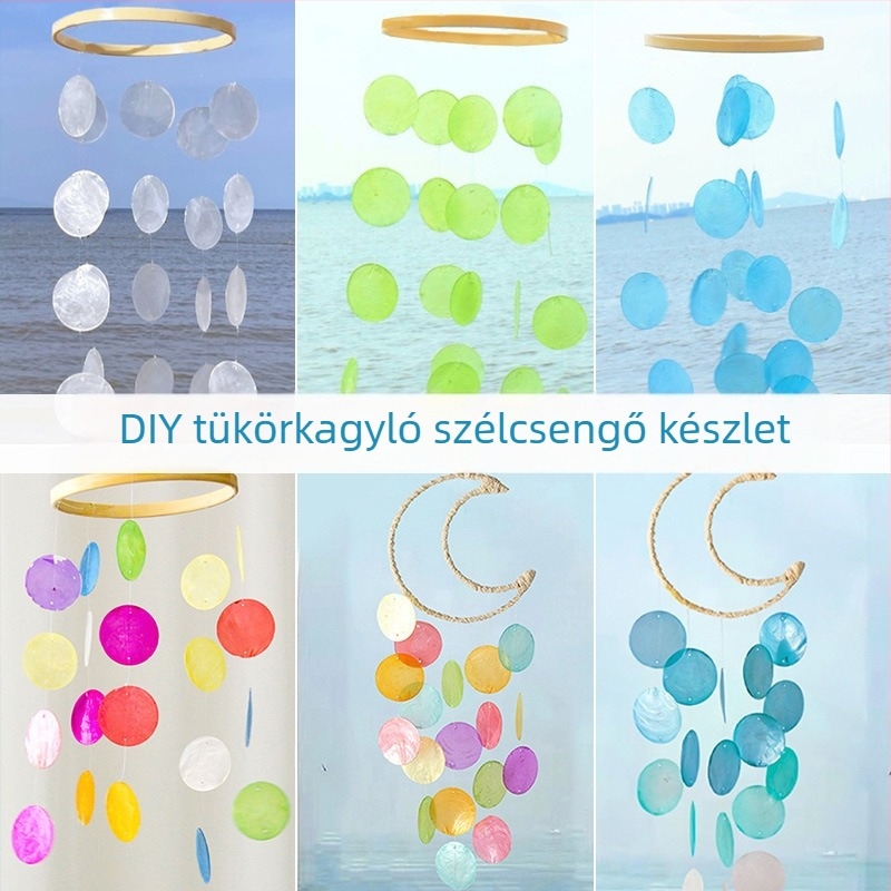 DIY készlet tükrös kagylókból készült szélcsengőhöz gyerekeknek