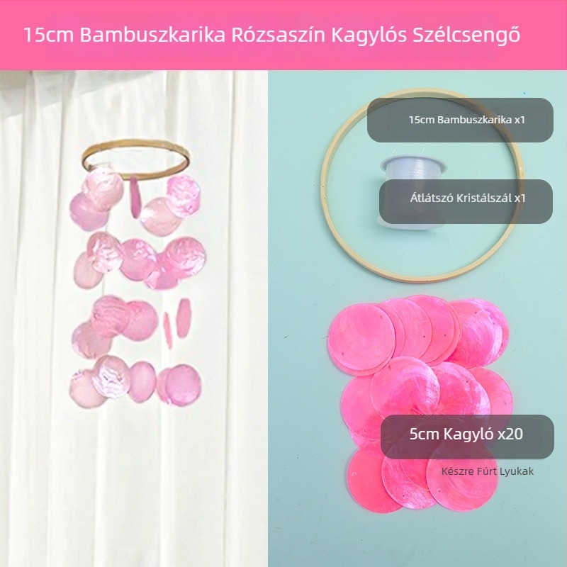 DIY készlet tükrös kagylókból készült szélcsengőhöz gyerekeknek