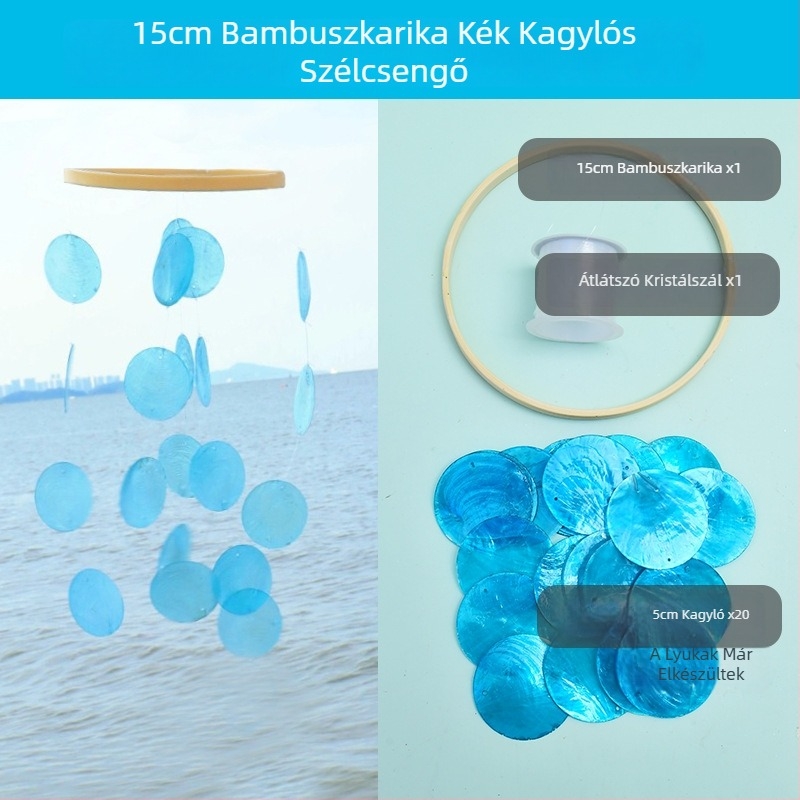 DIY készlet tükrös kagylókból készült szélcsengőhöz gyerekeknek