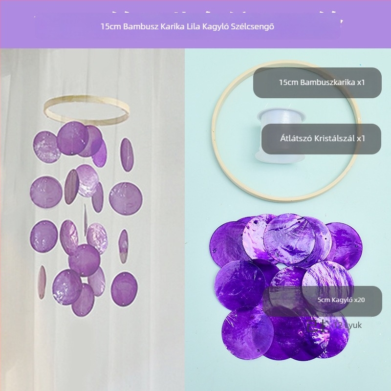 DIY készlet tükrös kagylókból készült szélcsengőhöz gyerekeknek