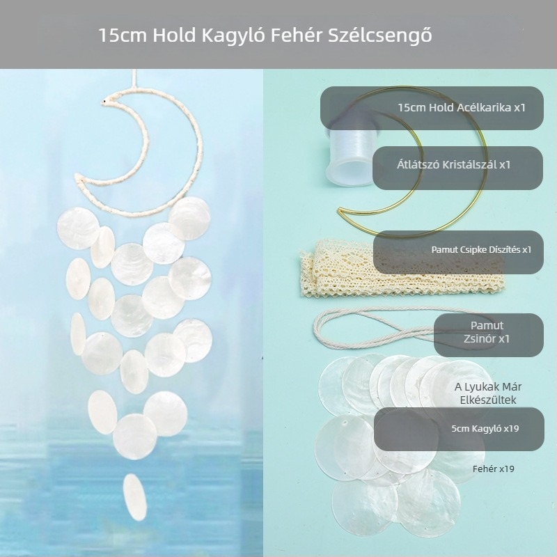 DIY készlet tükrös kagylókból készült szélcsengőhöz gyerekeknek