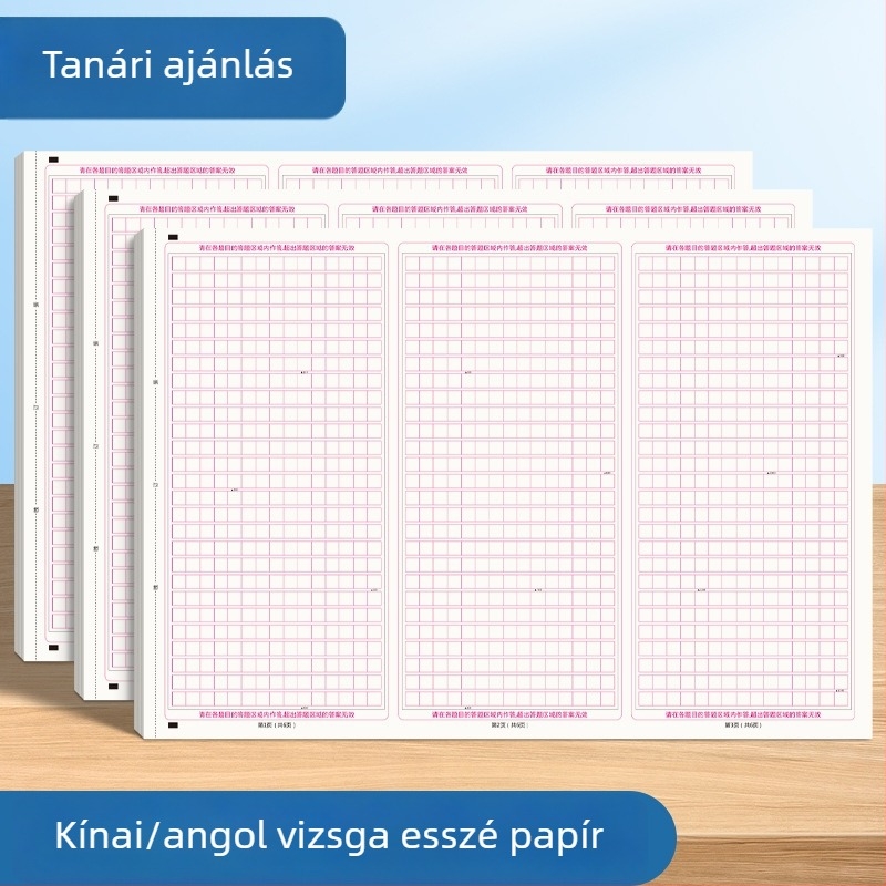 A3-as kínai íráshoz papír Gaokao vizsgára, közép- és általános iskolások számára, 800 négyzetes írófelület