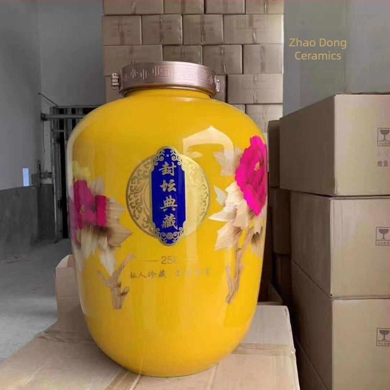 Jingdezhen antik boros tartály, 50–60 jin, kerámia búzaszálból, nagy nyílású, háztartási használatra, zárható