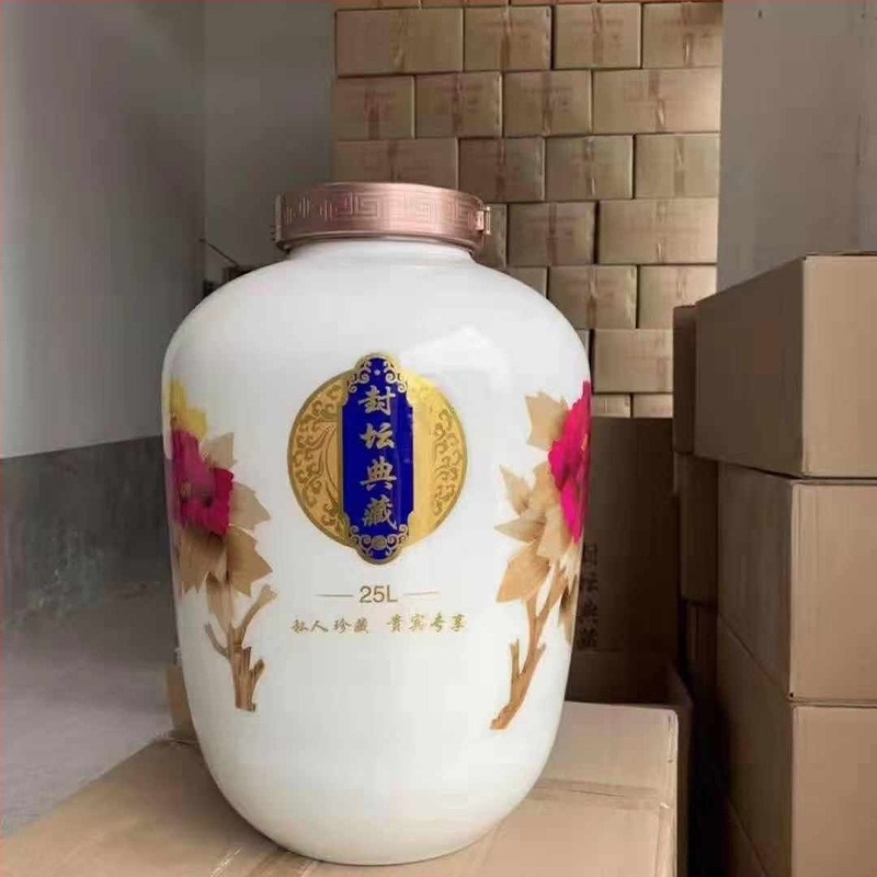 Jingdezhen antik boros tartály, 50–60 jin, kerámia búzaszálból, nagy nyílású, háztartási használatra, zárható