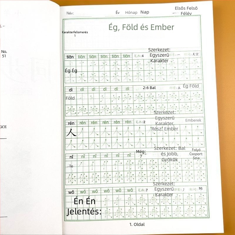 Az első osztályos tankönyvvel szinkronizált kaligrafia gyakorlófüzet és a második félévi karaktergyakorlás (Népnevelés kiadása)