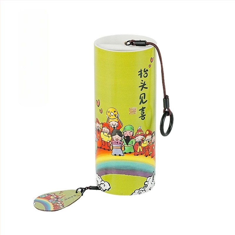 Bambuszból készült szélharang japán stílusban, kézzel működtetett mechanizmussal, retro dizájn, meditációhoz és hangterápiához