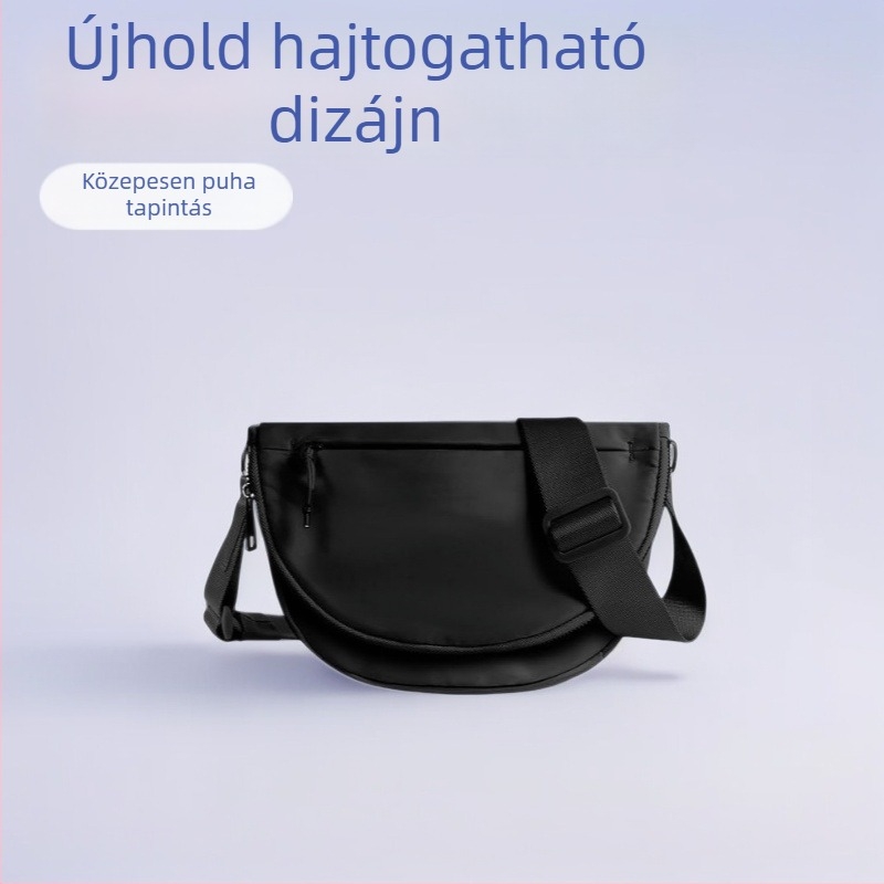 Összecsukható női válltáska félhold alakban, egyszínű, sokoldalú, letisztult, mindennapi használatra, multifunkcionális, könnyen hordozható